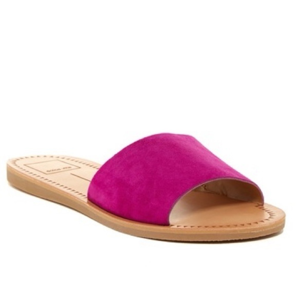 Dolce Vita Javier Fuchsia Pink Suede Slide Sandals Size 8 M